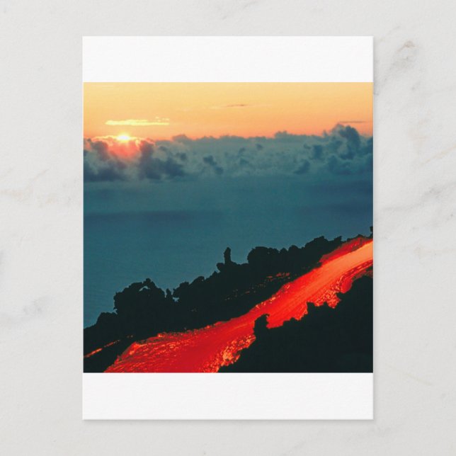 Carte Postale Flux de lave de l'île de la Réunion Volcano 1975 (Devant)