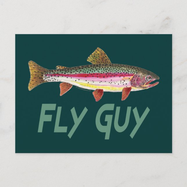 Carte Postale Fly de truite arc-en-ciel (Devant)