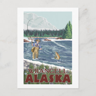 Carte Postale Fly Fisherman - Wrangell, Alaska