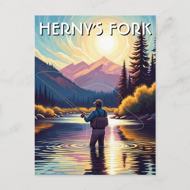 Carte Postale Fly Fishing in Henry's Fork Idaho Postcard (Devant)