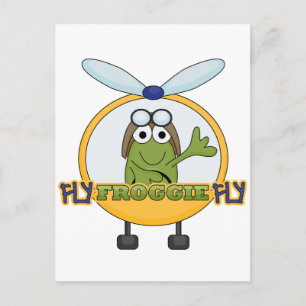 Carte Postale Fly Froggie Hélicoptère de vol Tshirts et cadeaux
