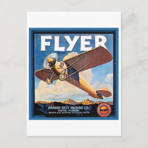 Carte Postale Flyer Orange Ceinture Emballage Vintage Étiquette 