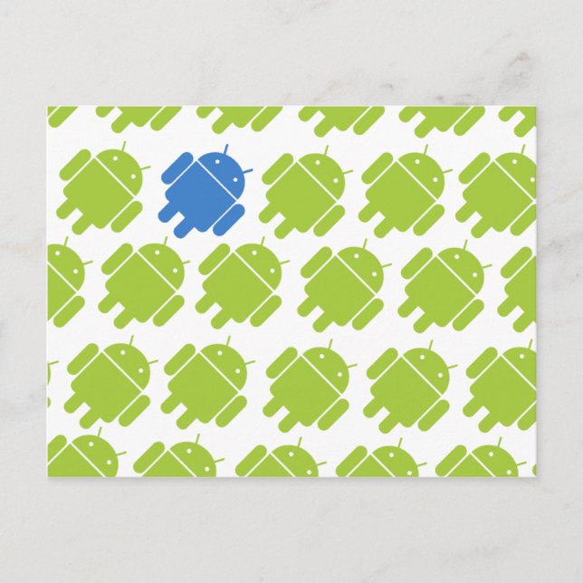 Carte Postale Flying Android Blue (Devant)
