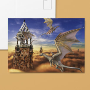 Carte Postale Flying Dragon Imaginaire Paysage Sky