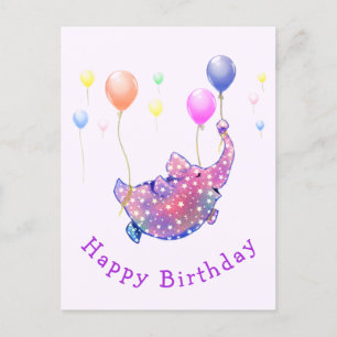 Carte Postale Flying Elephant Funny Birthday Card