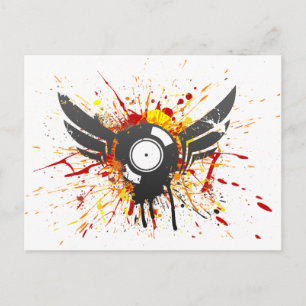 Carte Postale Flying Graffiti Record - Musique Audio DJ Vinyl