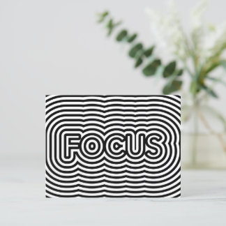 Carte Postale Focus illusion optique op art lignes blanches