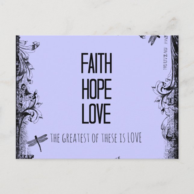 Carte Postale Foi Inspirationnelle Espoir Aimer Bible Verse (Devant)