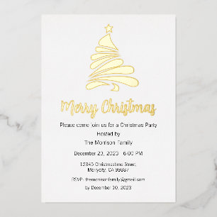 Carte postale Foil de Noël, Invitation de Noël
