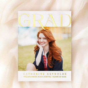 Carte postale Foil Faire-part de graduation photo