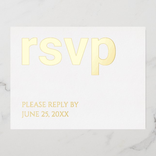 Carte postale Foil RSVP Simple et élégant (Recto)