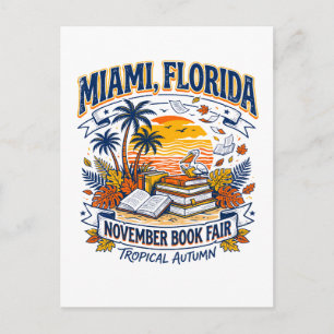 Carte Postale Foire du livre d'automne tropical à Miami Floride