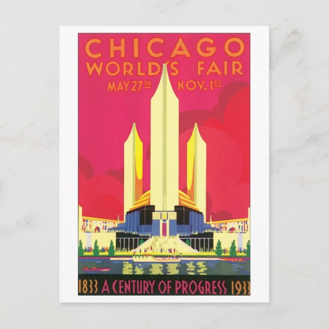 Carte Postale Foire mondiale de Chicago, 1933 (Devant)