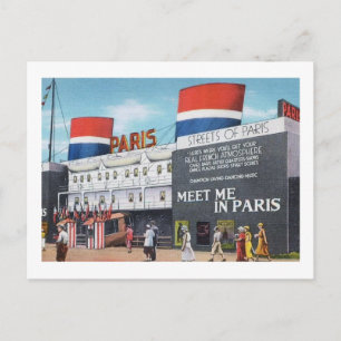 Carte Postale Foire Mondiale de Chicago 1933 Rues de Paris Vinta