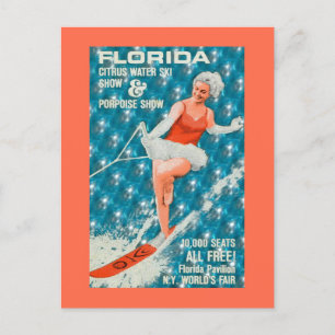 Carte Postale Foire mondiale du ski nautique de Floride vintage