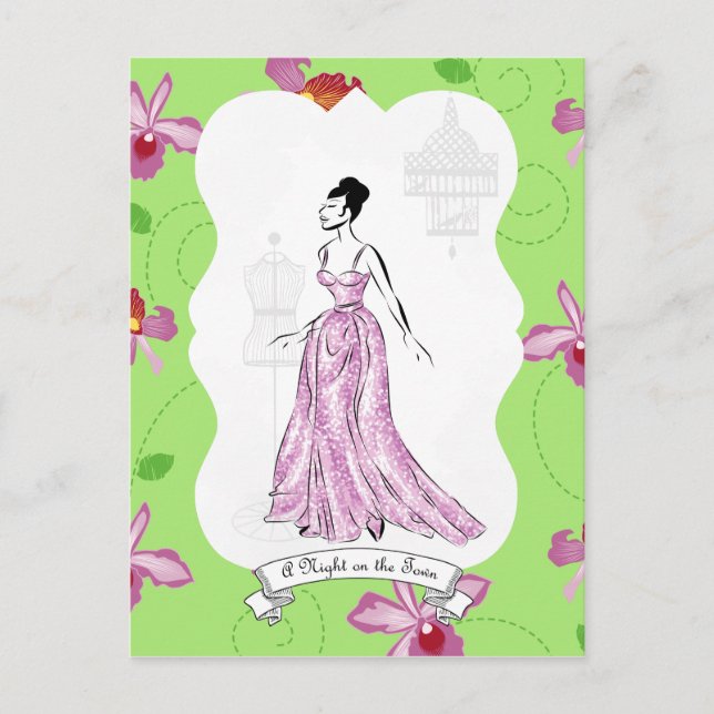 Carte Postale Fois à Paris Illustration de mode (Devant)