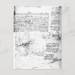 Carte Postale Fol.145v-a, page du carnet de Da Vinci