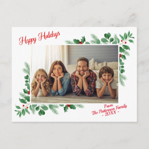 Carte Postale Foliage d'hiver moderne Joyeux vacances photo