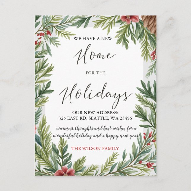 Carte Postale Foliage d'hiver Nouvelle maison vacances déménagem (Devant)