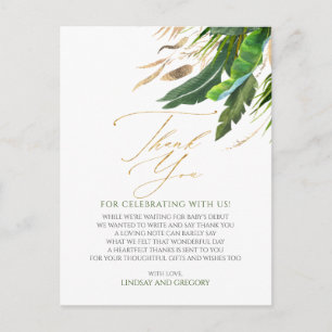 Carte Postale Foliage exotique Floral Merci tropical