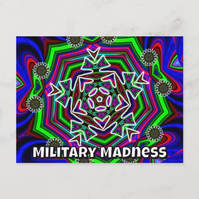 Carte Postale Folie Militaire (vous pouvez changer les mots) (Devant)