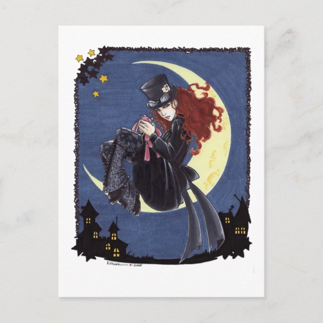 Carte postale folle de chapelier (Devant)