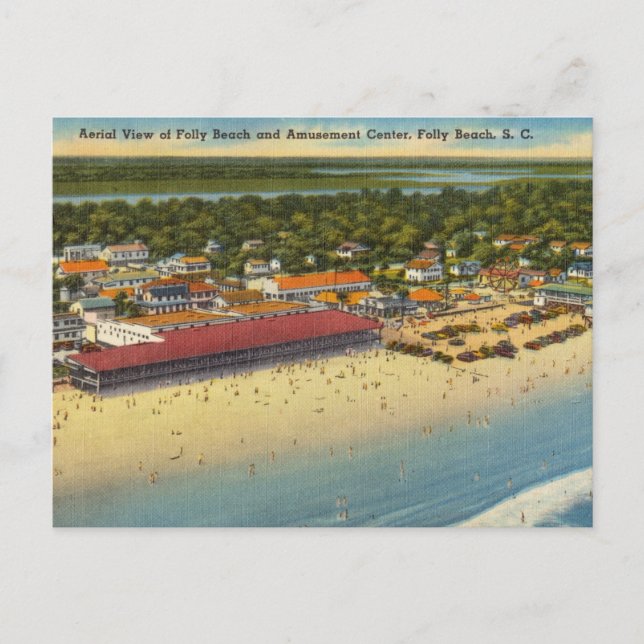 Carte Postale Folly Beach and Amusement Park, Caroline du Sud (Devant)