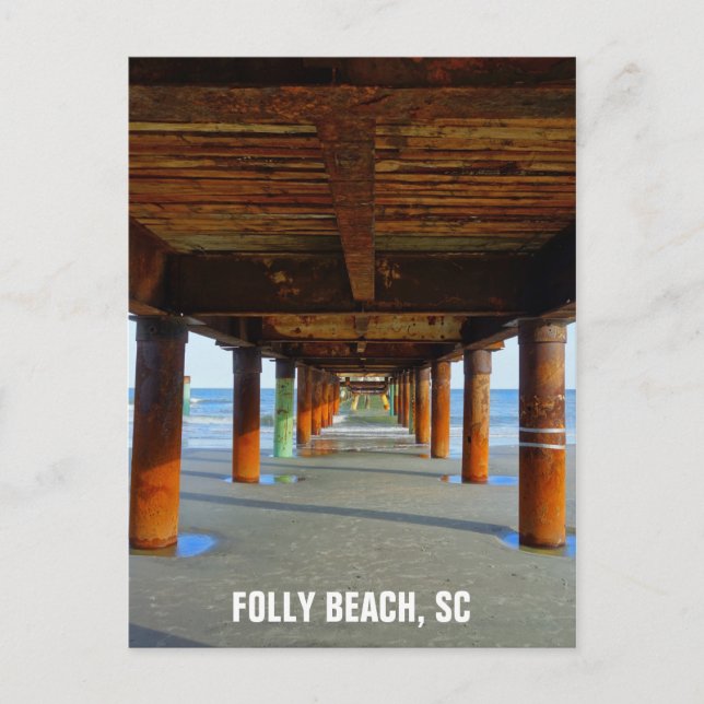 Carte Postale Folly Beach Caroline du Sud Photo de voyage (Devant)