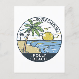 Carte Postale Folly Beach Caroline du Sud Vintage