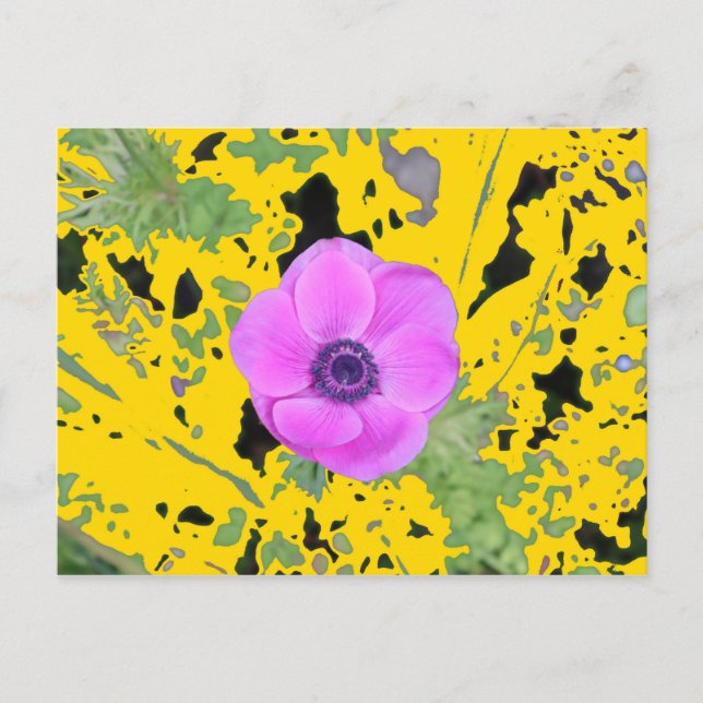 Carte Postale Fond à motif d'anémone (Devant)