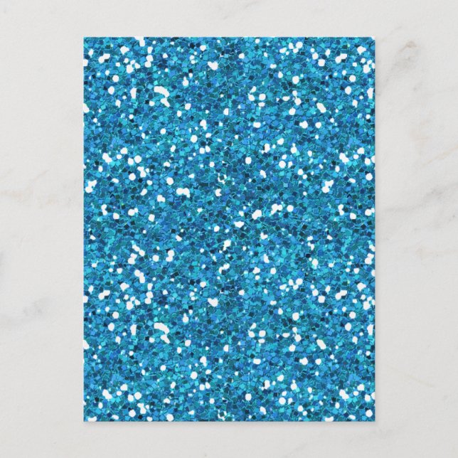 CARTE POSTALE FOND À PAILLETTES BLEU ROYAL BLANC MIXMATCH MODÈLE (Devant)