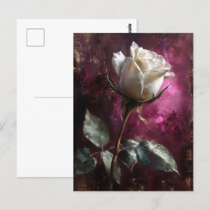 Carte Postale Fond blanc Rose violet