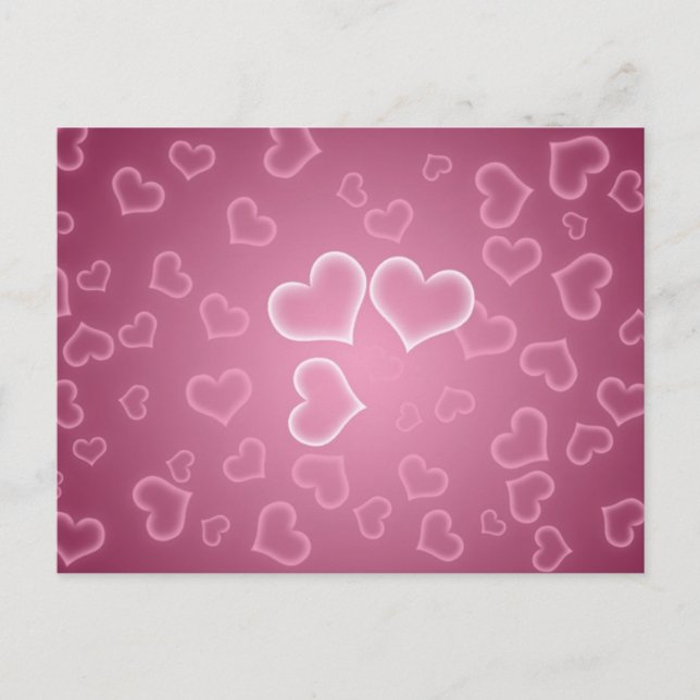 Carte Postale Fond de coeurs roses mignons (Devant)