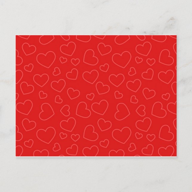 Carte Postale Fond de cœurs rouges (Devant)