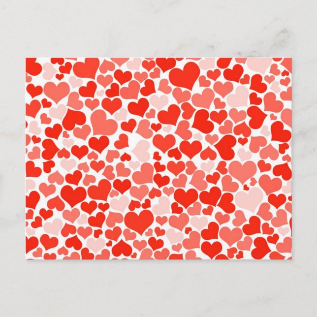 Carte Postale Fond de cœurs rouges (Devant)