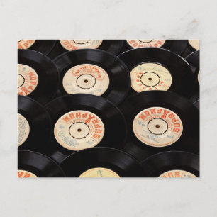Carte Postale Fond de disques vinyles