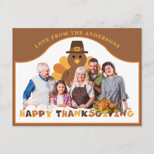 Carte Postale Fond de groupe de photo de Thanksgiving avec un di