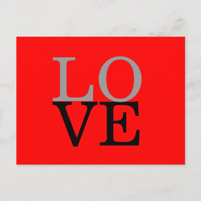 Carte Postale Fond de mariage d'amour de fond rouge gris (Devant)