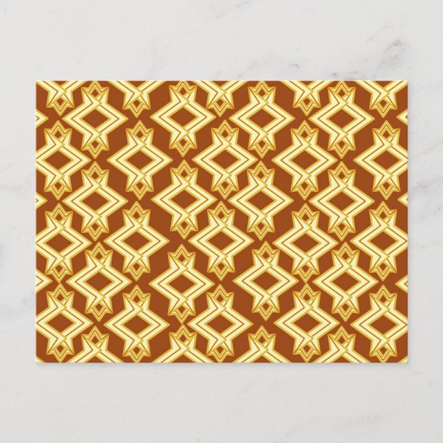 Carte Postale Fond d'écran Art Déco Motif, Brown doré (Devant)