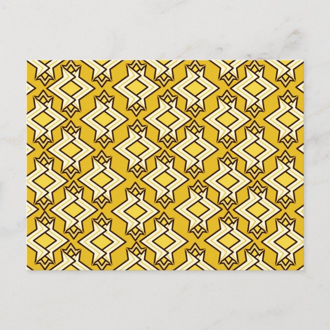 Carte Postale Fond d'écran Art Déco Motif, Or moutarde (Devant)