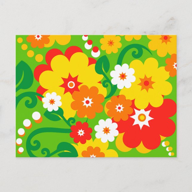 Carte Postale Fond d'écran Funky Flower Power (Devant)
