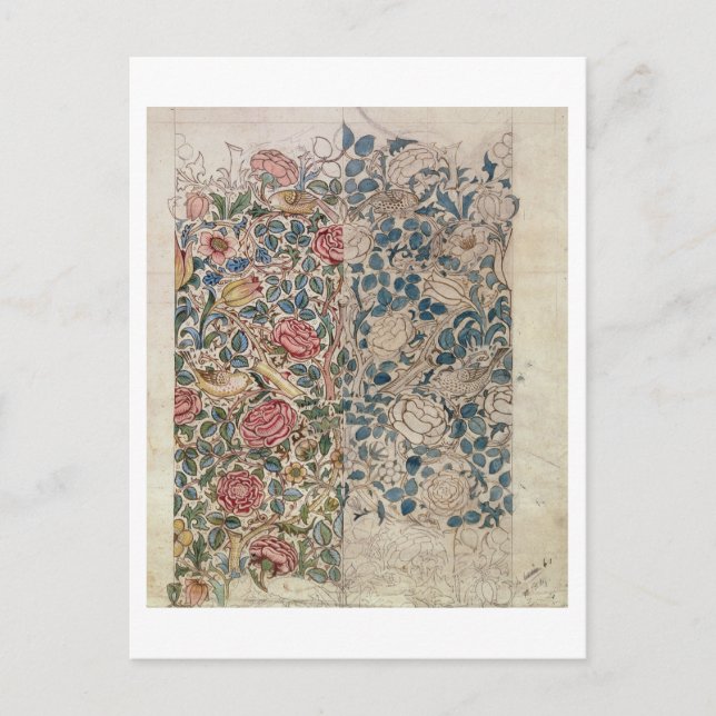 Carte Postale Fond d'écran "Rose" (crayon et avec papier) (Devant)