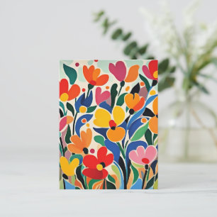 Carte Postale Fond floral abstrait, vibrant,