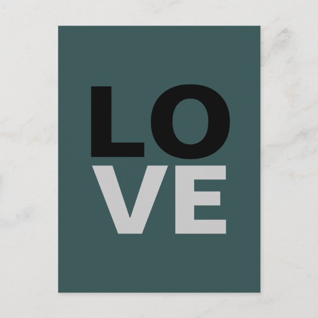 Carte Postale Fond gris ardoise tendance Amour Mariage  (Devant)