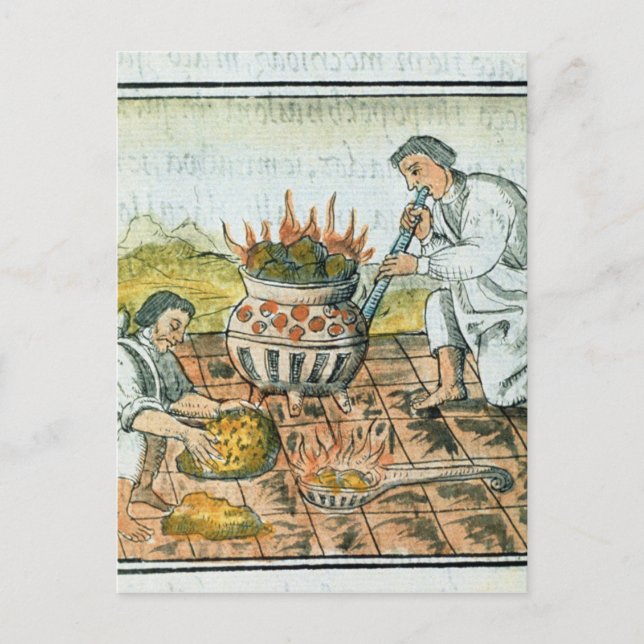 Carte Postale Fondre et couler de l'or dans l'empire aztèque (Devant)