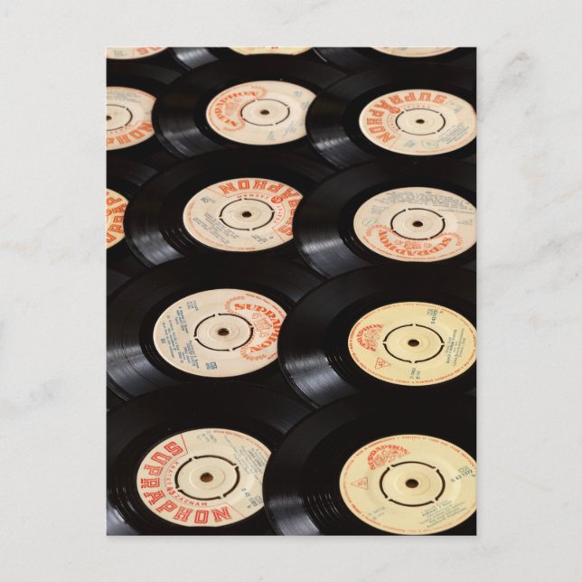 Carte Postale Fonds de disques vinyles (Devant)