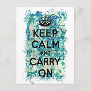 Carte Postale Fonds d'écran Grunge Damassé Keep Calm and Carry O