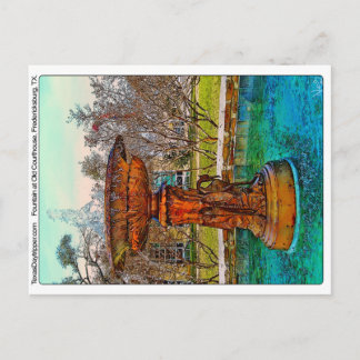 Carte Postale Fontaine à Old Courthouse, Fredericksburg, TX