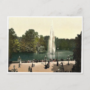 Carte Postale Fontaine dans le Kurpark, Wiesbaden, Hesse-Nassau,