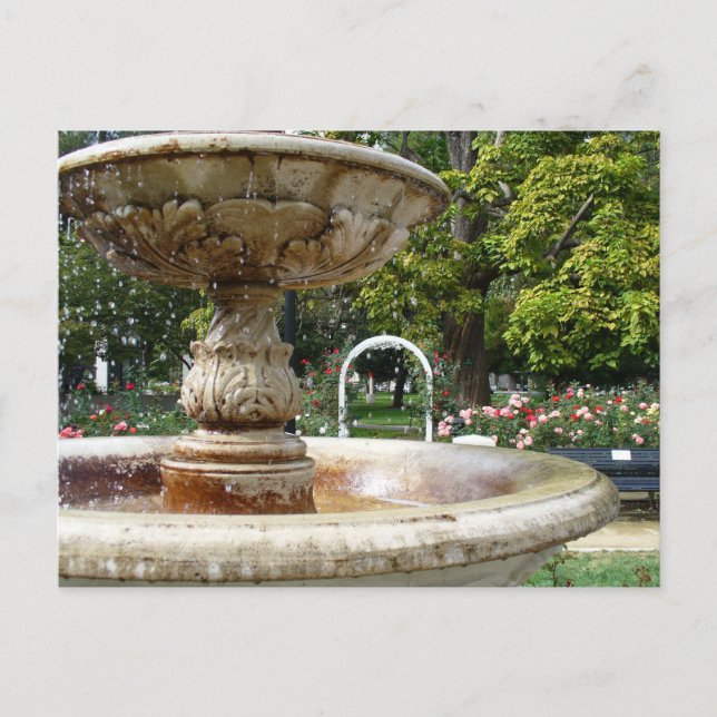 Carte Postale Fontaine dans le parc (Devant)